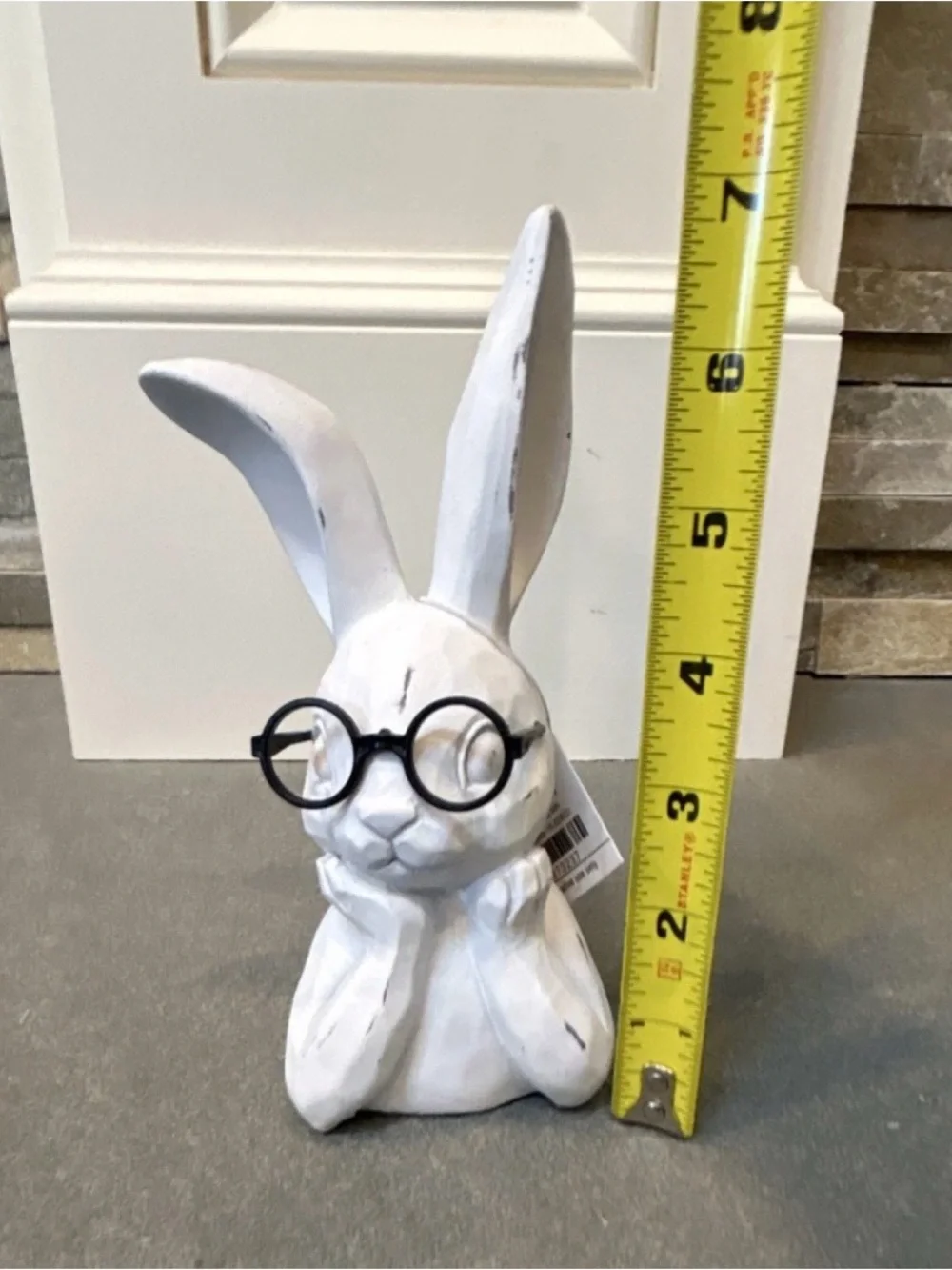 Hobby Lobby White Matte Rabbit with Glasses Figurine Easter with FREE Gift - Picture 3 of 10
